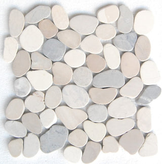 Multicolor Natural 12X12 Interlocking Indonesia Pebble Tile, Sample
