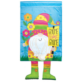 Crazy Leg Welcome Gnome, Double Applique