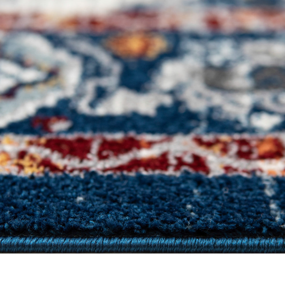 Alexandria Xyryl Power-Loomed Polypropylene Area Rug, Blue, 2' X 6'