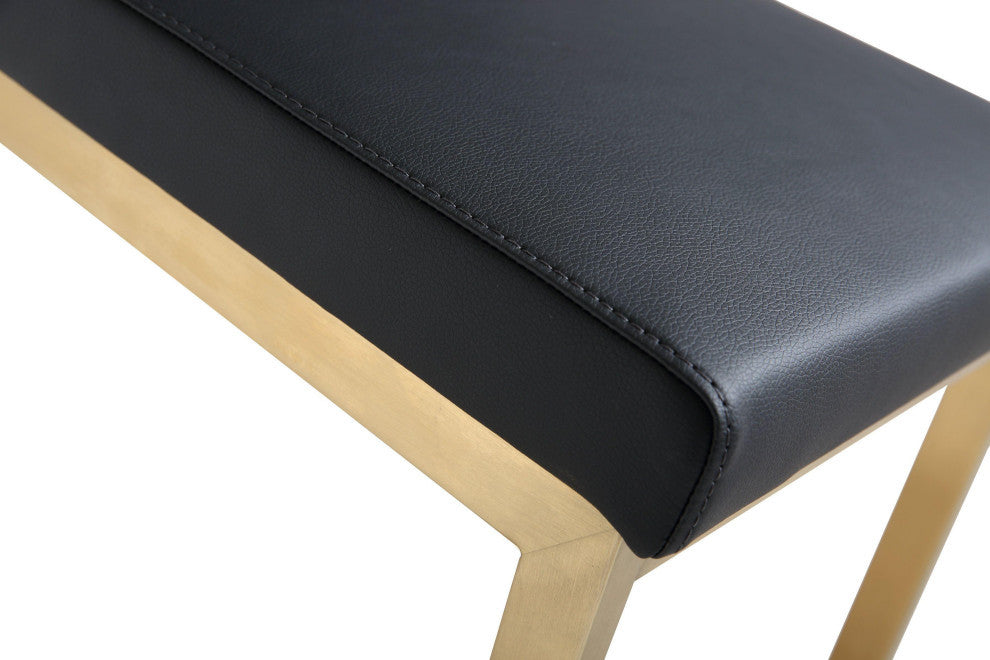 Parma Black Gold Steel Counter Stool (Set of 2) - Black