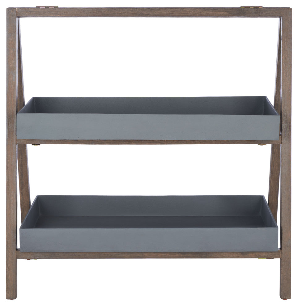 Safavieh Danser Patio Shelf, Dark Walnut/Grey