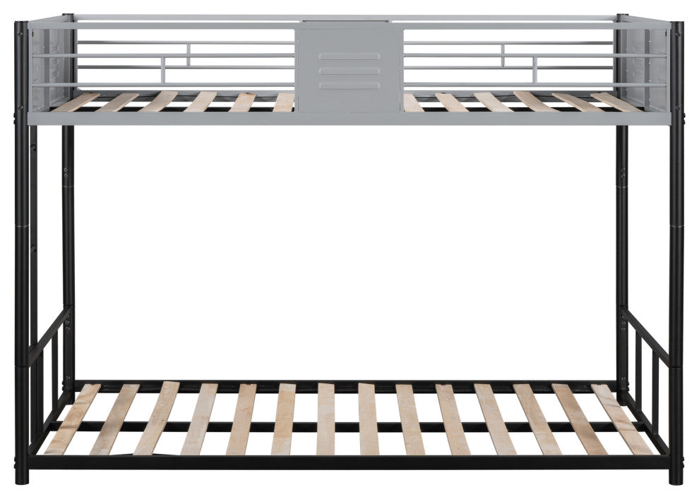 Gewnee Metal Twin over Twin Bunk Bed with Vent Board