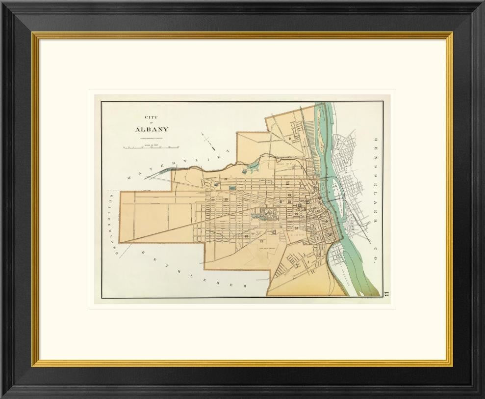 "Albany, New York, 1895" Framed Digital Print by Joseph Rudolf Bien, 26"x22"