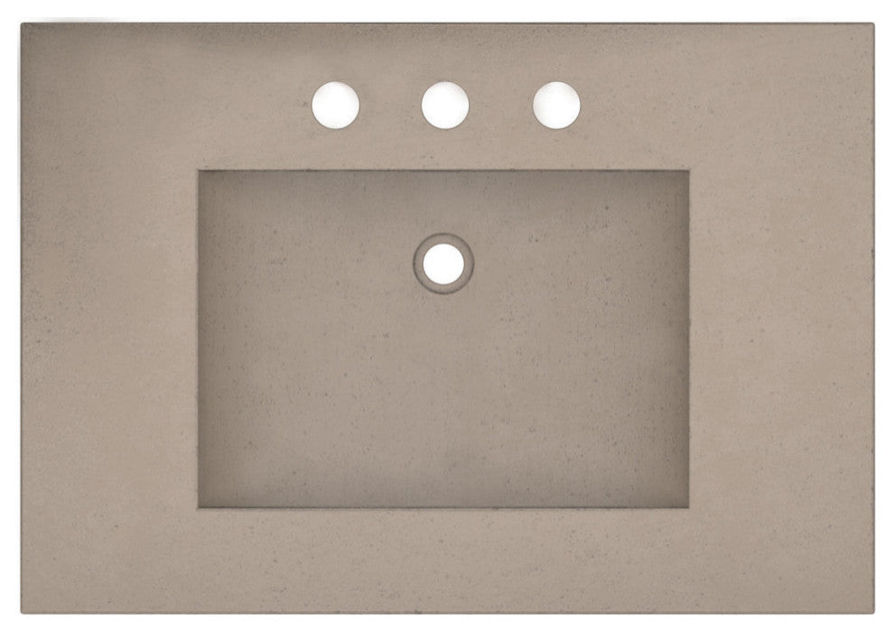 Palomar Vanity Top, Integral Sink, Earth, 30", 8" Widespread Cutout