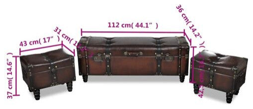 vidaXL Storage Bench Dark Brown