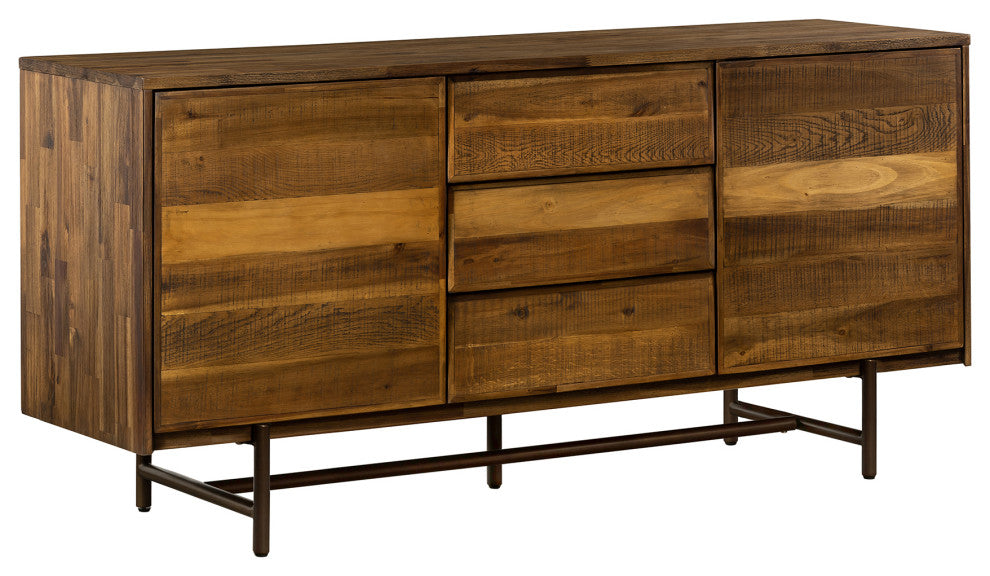 Superb Rustic Oak Buffet Cabinet