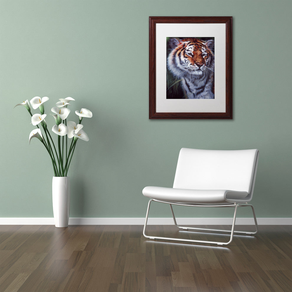 Jenny Newland 'Tiger In The Midst' Matted Framed Art, 14x11
