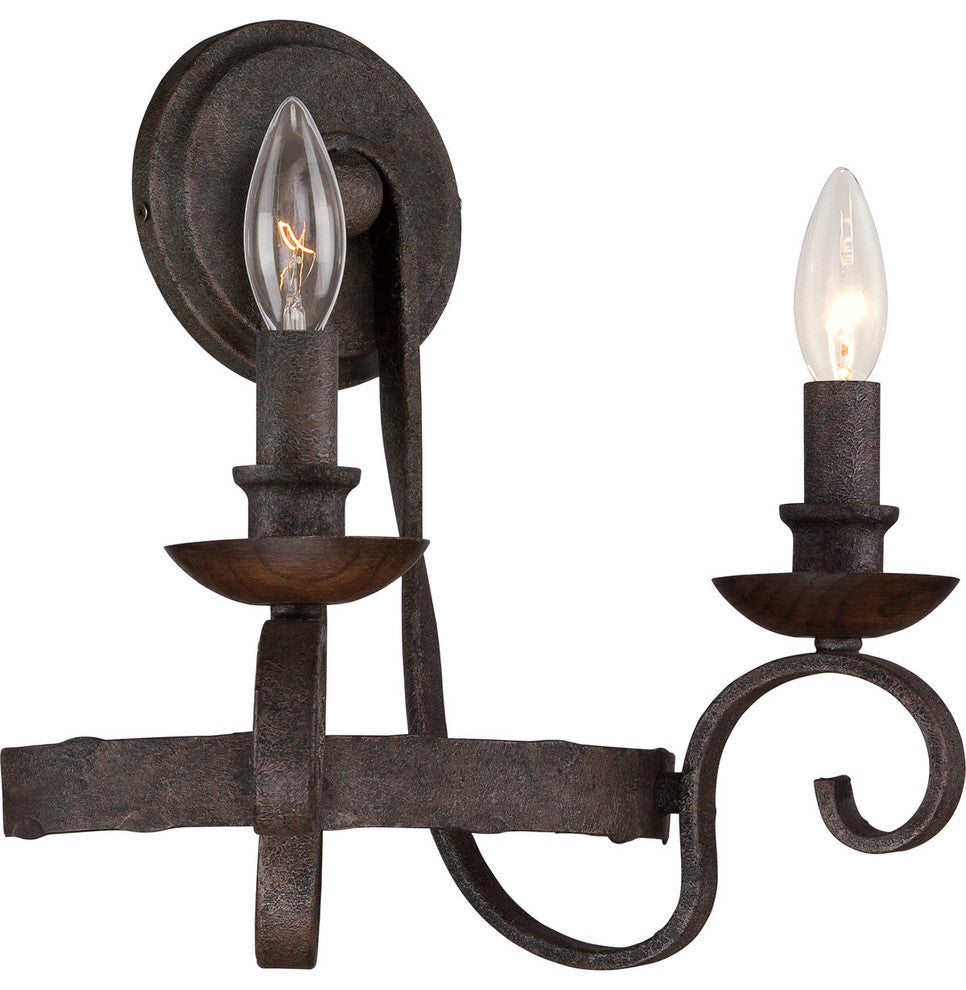 Quoizel NBE8702RK Two Light Wall Sconce Noble Rustic Black