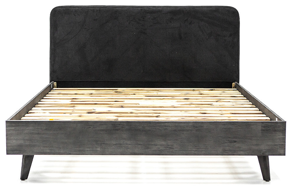 Mohave Mid Century Tundra Gray Acacia Queen Platform Bed