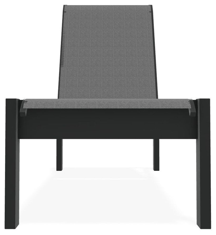 Leeward Sling Stackable Outdoor Chaise Lounge, Titanium/Graphite