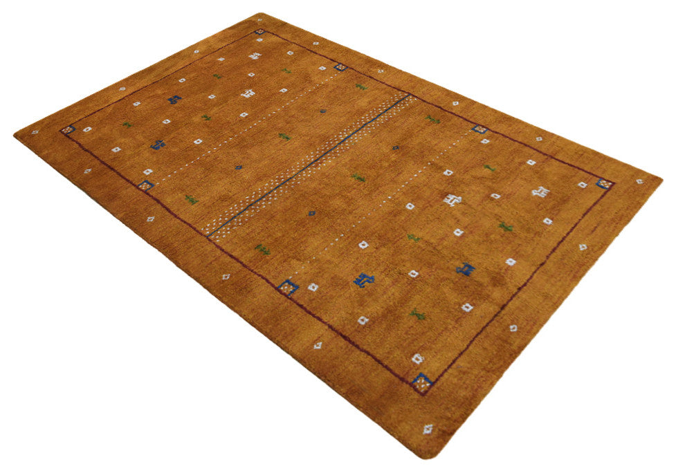 HAND KNOTTED LOOM SILK ECO-FRIENDLY AREA RUG-6'x9',Rectangle,Orange,Contemporary