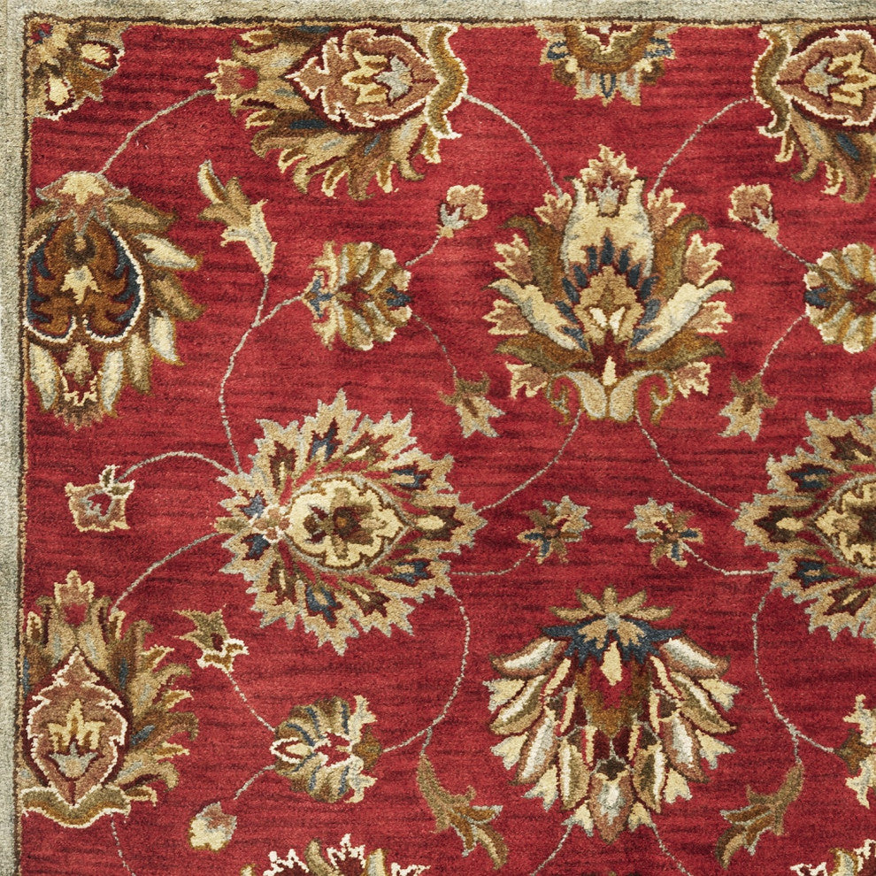HomeRoots 8' x 10' 6" Wool Red Area Rug