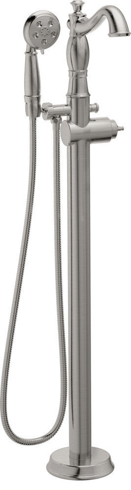 Delta Cassidy Traditional Floor Mount Tub Filler Trim - Less Handle, Stainless