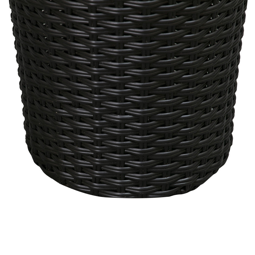 Noah Round Wicker Planter 2-Piece Set, Black