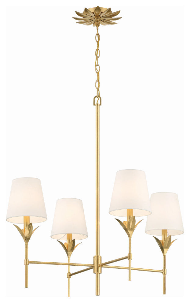 CRYSTORAMA Broche 4 Light Antique Gold Chandelier