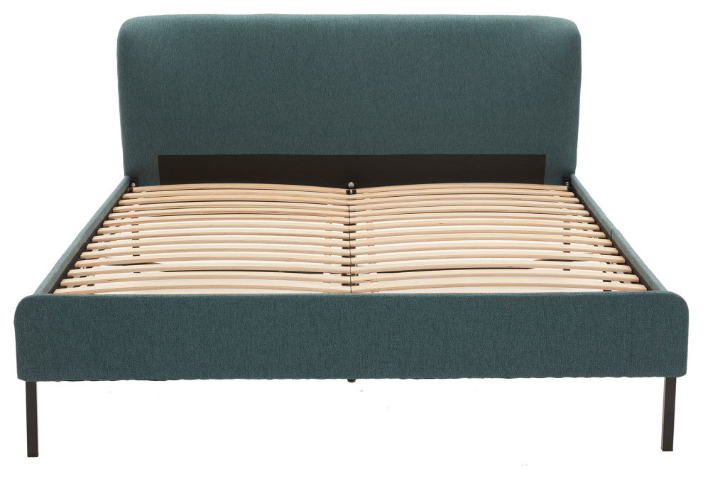 Teal Green Modern Wingback Full Bed Frame