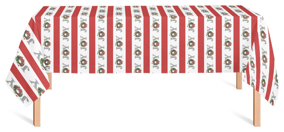 Joy Wreath Stripes 58x102 Tablecloth