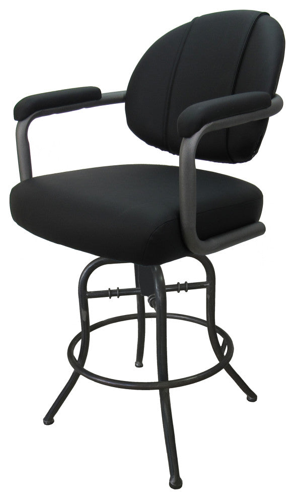 Swivel Tilt Metal Counter 26" 30" Bar Stool M-70, Black Vinyl - Gray, 30"