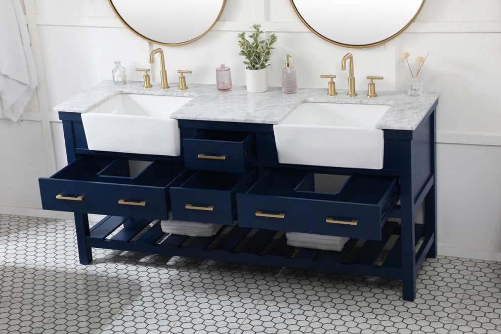 Home Living 22" Farmhouse Blue-Light Bathroom Vanity