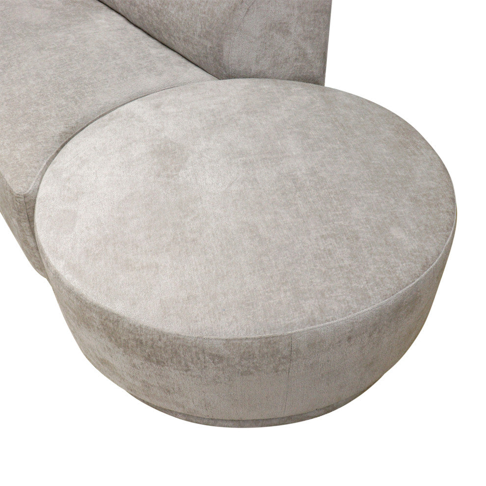 Pasargad Home Noho Amalfi Design Sofa With Swivel Ottoman and Pillows, Beige