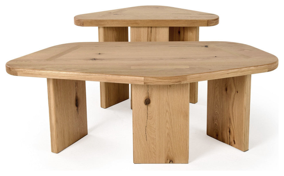 Modrest Jack Natural Wood Coffee Table Set