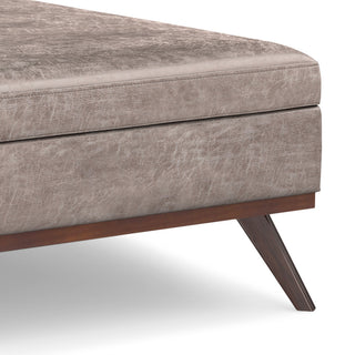 Owen XL Square Coffee Table Storage Ottoman, Distressed Grey Taupe, 41"