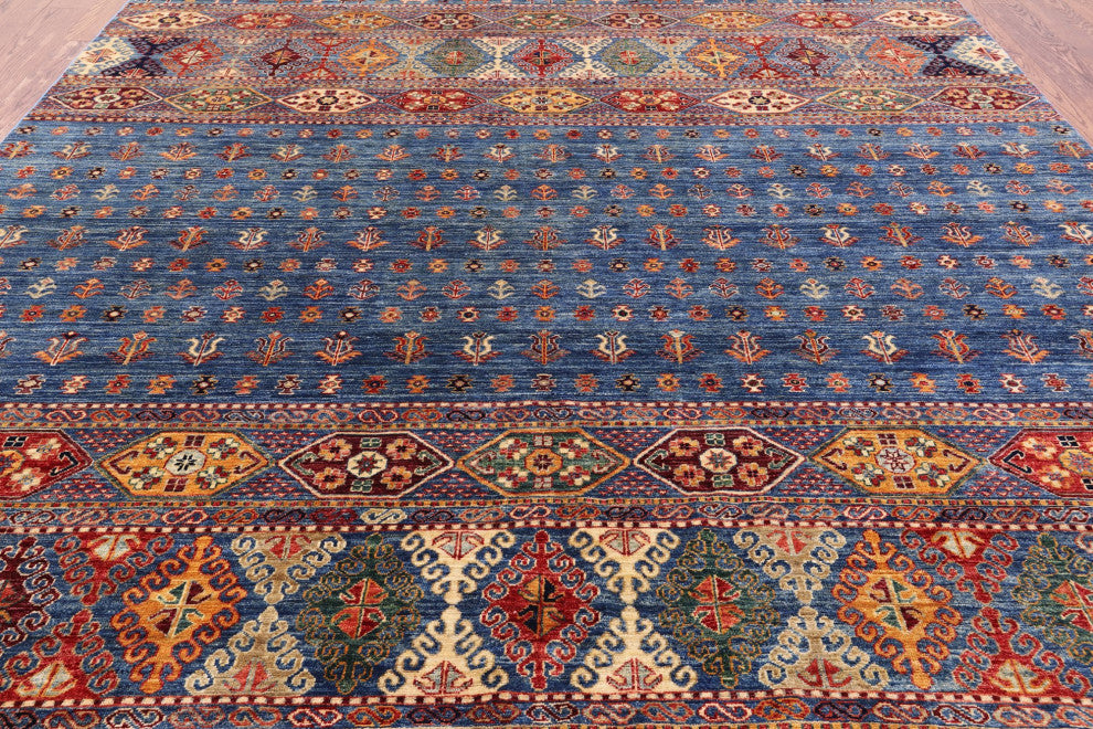 Hand Knotted Persian Tribal Gabbeh Wool Rug 8' 5" X 9' 10" Q4898