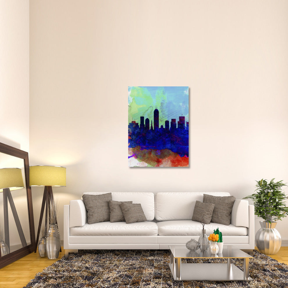 "Indianapolis Watercolor Skyline" Fine Art Print