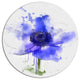 Blue Anemone Sketch Watercolor, Floral Disc Metal Artwork, 36"