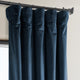 Heritage Plush Velvet Curtain Single Panel, Eternal Blue, 50"x96"