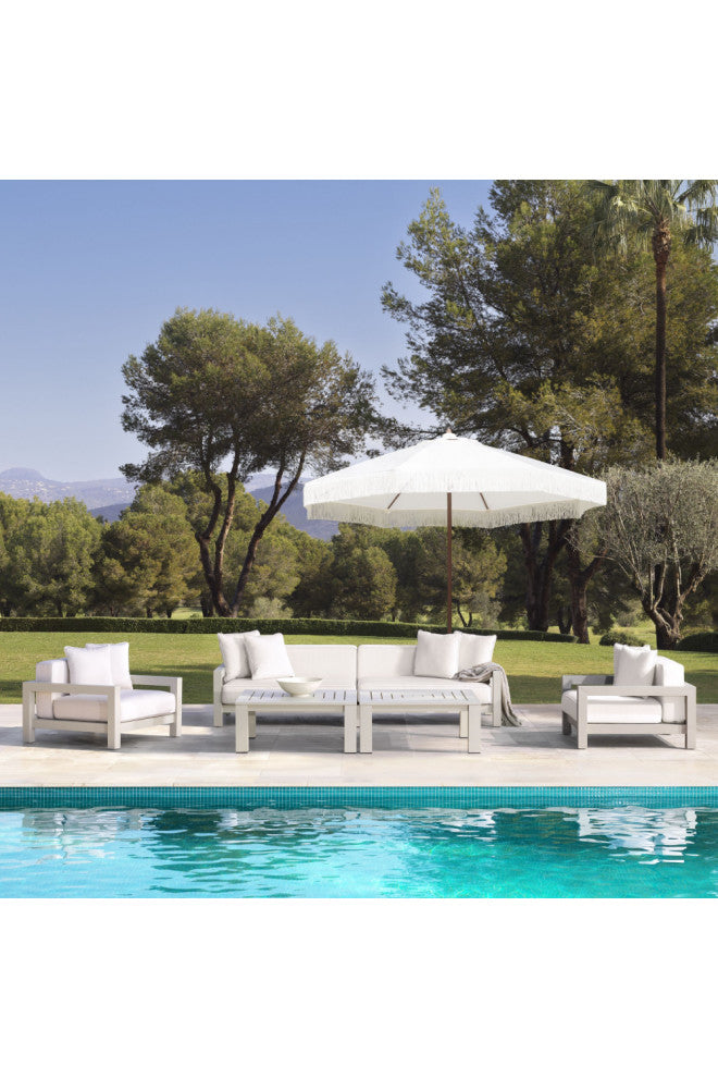 Beige Sunbrella Outdoor Lounge Chair , Eichholtz Cap-Antibes