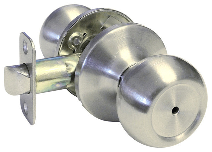Round Door Knob, Satin Nickel, Privacy