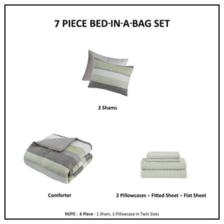 Madison Park Essentials Jaxon Stripe Comforter Set With Bed Sheets