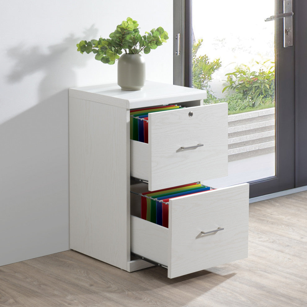 Alpine 2-Drawer Vertical File With Lockdowel Fastening System, White Finish