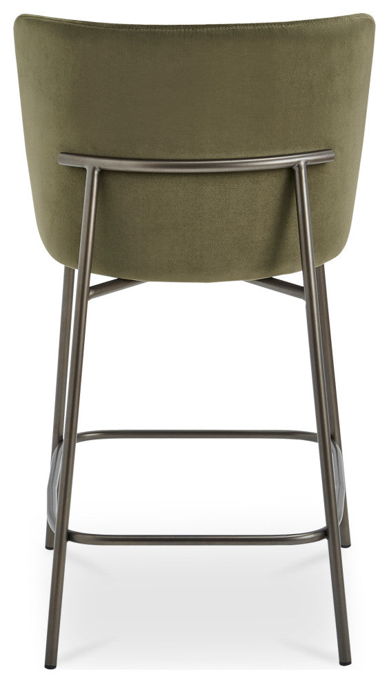 Early Counter Stool Faux Green Mohair