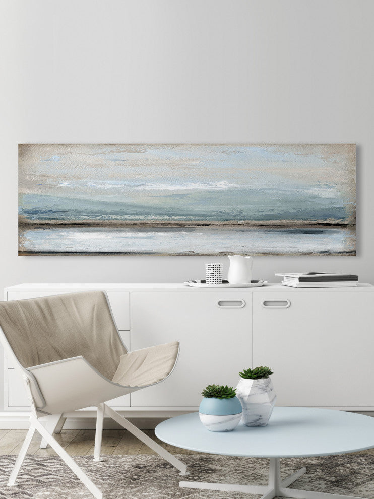 "Rolling Waves" Painting Print on Wrapped Canvas, 30x10