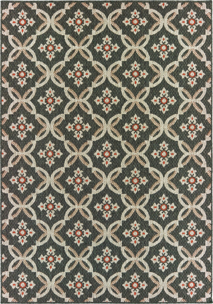 Latitude 1904K Grey/Orange 3'3" x 5' Rug