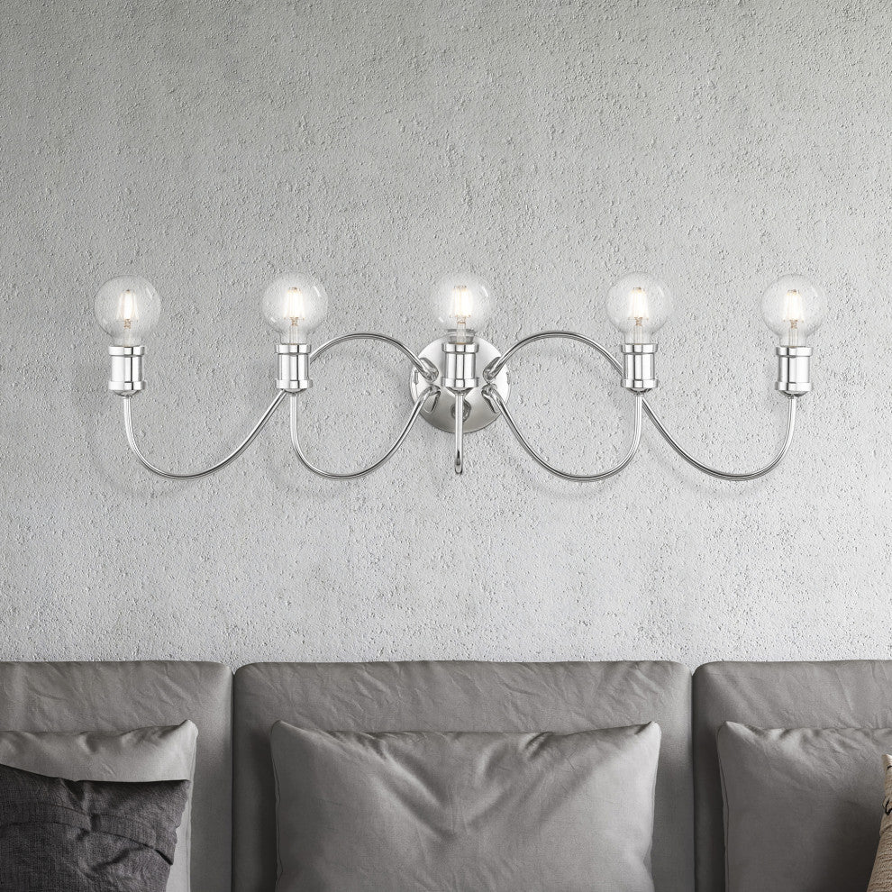 Lansdale 5 Light Polished Chrome Large Vanity Sconce