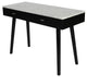 Viola 44" Rectangular Italian Carrara White Marble Writing Desk, Black, 18" Wide