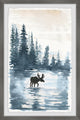 "Crossing the Lake" Framed Painting Print, 12x18