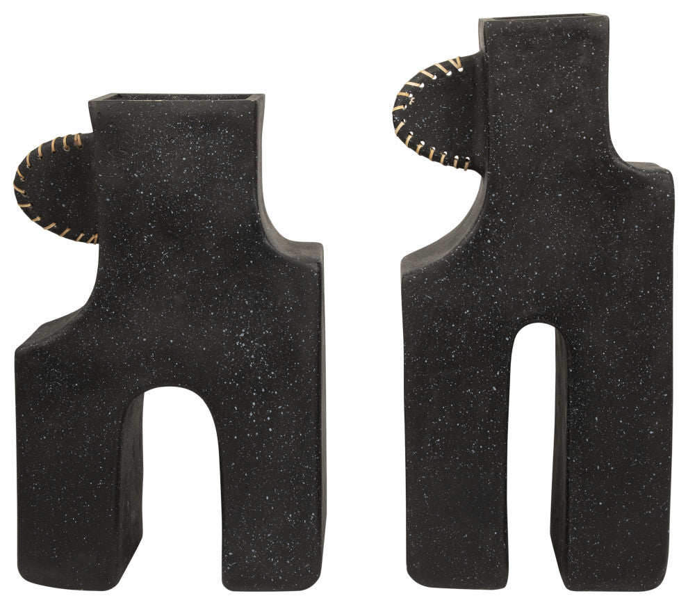 Ecomix, 21"H Abstract Vase, Black