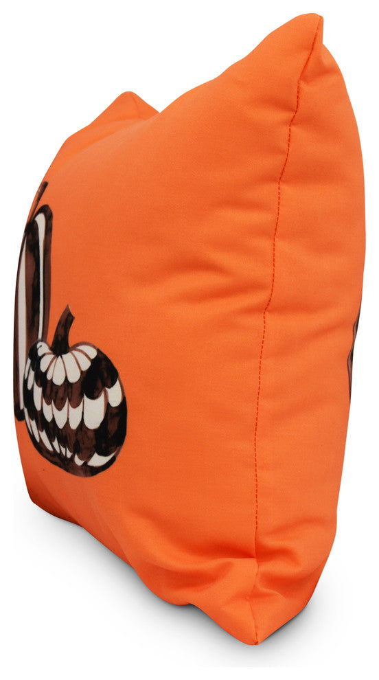 Pumpkin Duo 16" Orange Halloween Print Decorative Throw Pillow