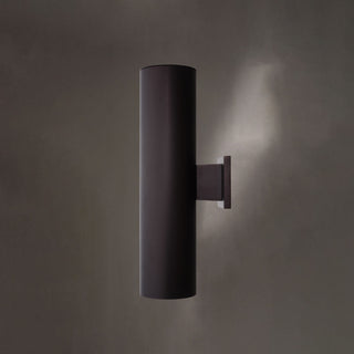 Chiasso 2-Light Deep Bronze Outdoor Wall Sconce Aluminum Wall Mount Fixture, Deep Bronze, 5"wx20"hx8"d, No Sensor