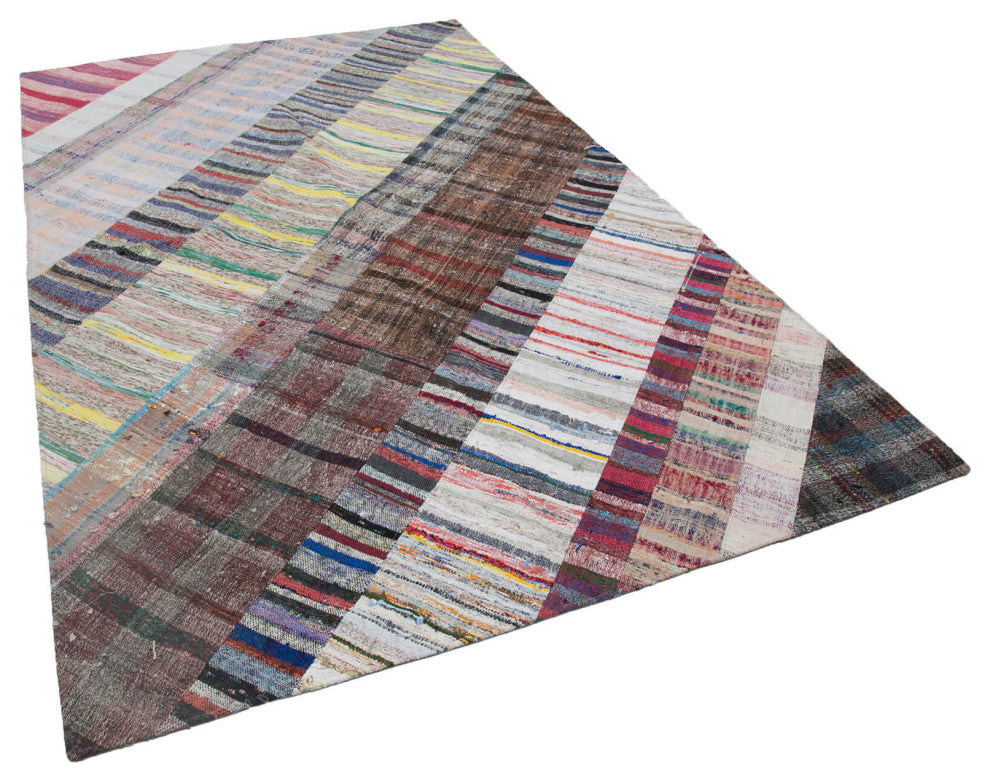 Rug N Carpet - Handmade Anatolian 6' 7'' x 10' 1'' Unique Patchwork Kilim Rug