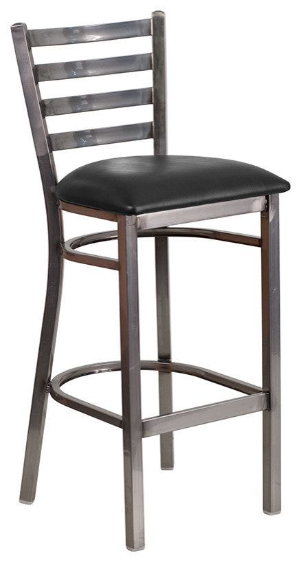 Flash Furniture Hercules 31" Ladder Back Restaurant Bar Stool in Black
