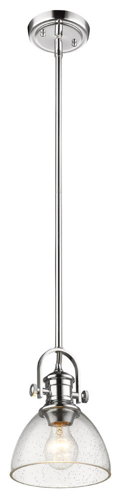 Hines Mini Pendant, Chrome, Seeded Glass