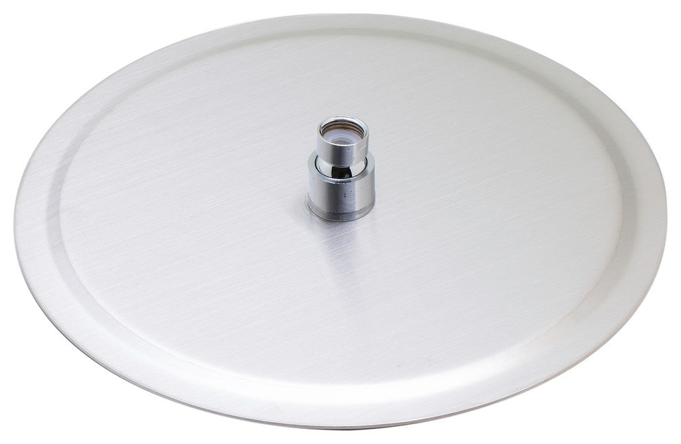 Solid Ultra Thin Rain Shower Head, Brushed Stainless Steel, 12", Round