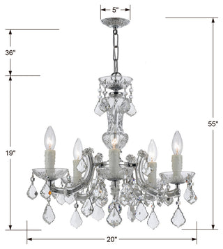 Crystorama Lighting Group 4376-CL-MWP Maria Theresa 5 Light 20"W - Gold