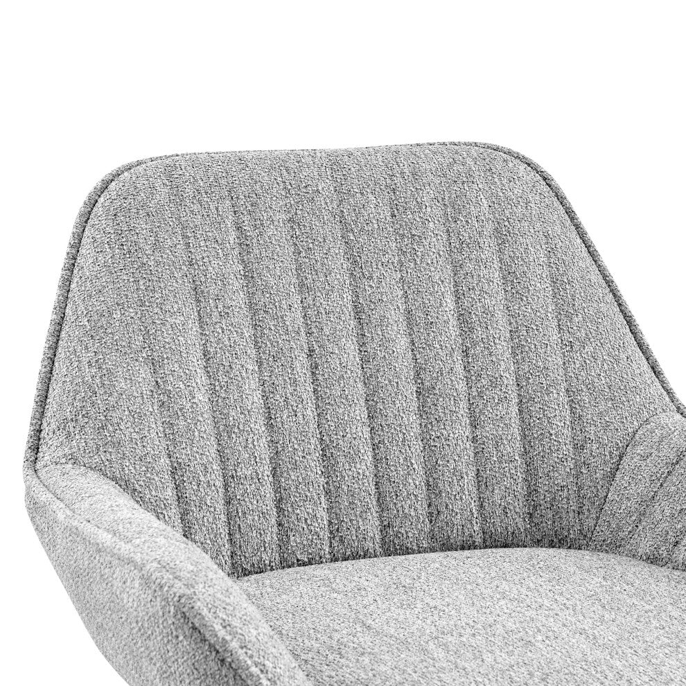 Luther Fabric Gaslift Swivel Bar Stool, Set of 2, Strata Gray
