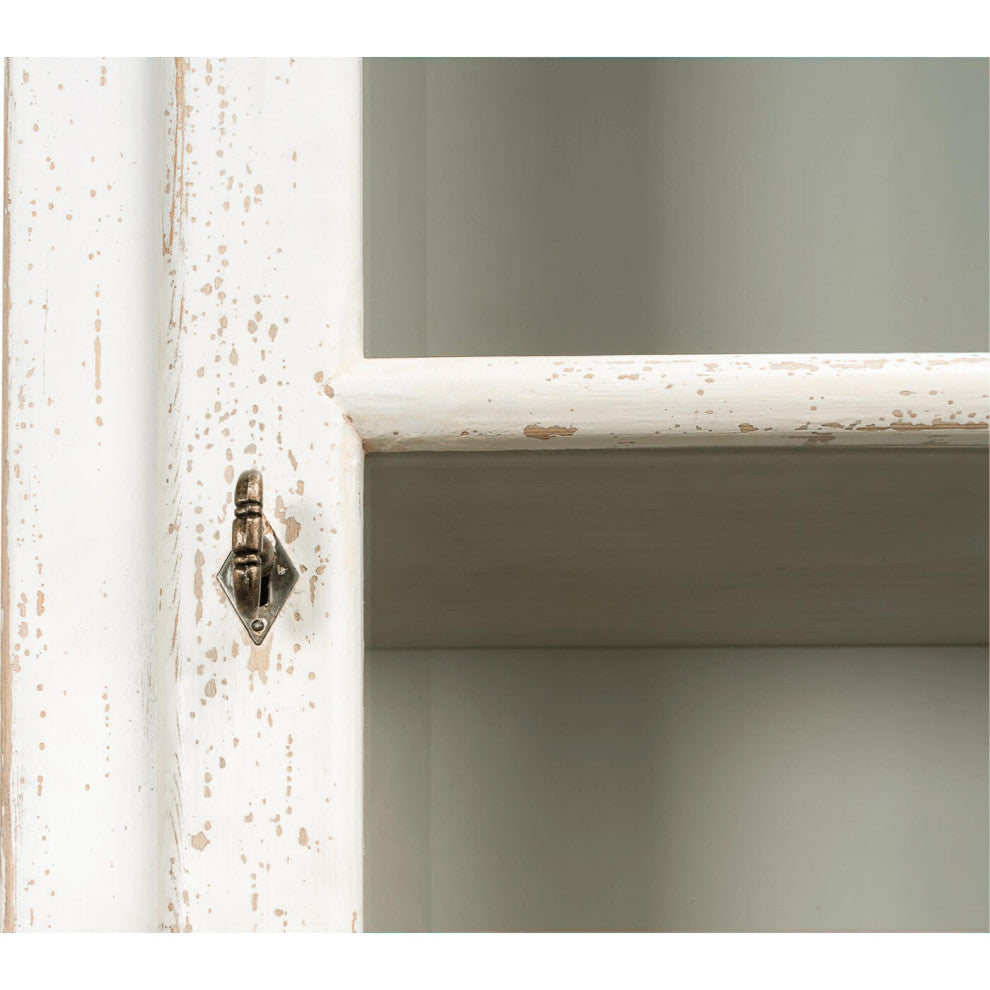 Antiqued White Rustic Bookcase